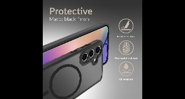 Mobilize Hoesje geschikt voor Samsung Galaxy A36 MagSafe Telefoonhoesje Hardcase | Mobilize Hybrid Backcover Shockproof | Geschikt voor MagSafe | Geschikt voor Draadloos Opladen met Magnetische Ring | Geschikt voor MagSafe Case - Zwart