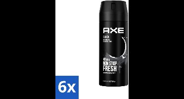 Axe - Deodorant Bodyspray - 48hrs Fresh - Black - Frozen Pear & Cedarwoord - 150 ml - Voordeelverpakking - 6 stuks
