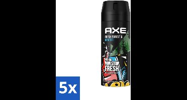 Axe - Deodorant Bodyspray - 48hrs Fresh - Fresh Forest & Graffiti - 150 ml - Bulkverpakking - 5 stuks