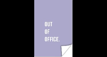 Poster Quotes - Out of office - Paars - 20x30 cm
