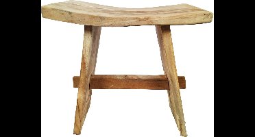 DKNC - Kruk - Teakhout - 47x28x47cm - Beige