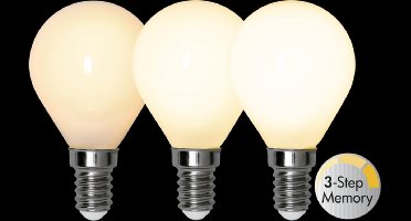 3 standen - Kogellamp - E14 - 4W - Extra Warm Wit - 2700K - Opaal