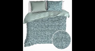 De Witte Lietaer Dekbedovertrek Katoen Satijn Cravat - Tweepersoons - 200 x 200/220 cm - Groen