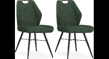 Eetkamerstoel Torro luxor kleur: Mosgroen (set van 2 stoelen)