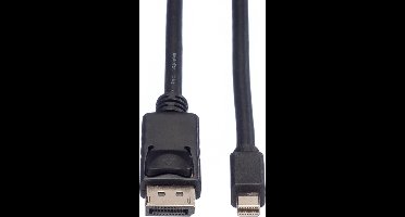 ROLINE GREEN DisplayPort kabel, DP Male - Mini DP Male, TPE, zwart, 2 m