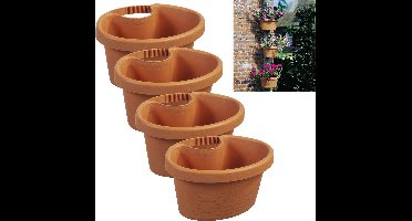 4 Ruime Regenpijp Bloempotten Plantenpot Terra 27x23x14cm