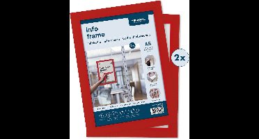 Europel wissellijst zelfklevend – Posterlijst – Magnetisch frame – A5 – 14,8 x 21 cm – Set van 2 stuks – Rood