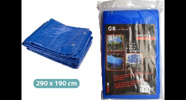 GS afdekzeil 190 x 290 cm - Grondzeil of Dekzeil voor Kamperen | Zwembad | Tent - Blauw