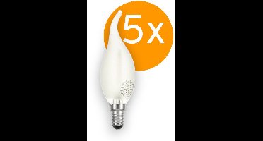 5 stuks | Ledmaxx LED Tip Kaarslamp 4W 450lm 2700K Mat Niet-Dimbaar | E14 | Extra Warm Wit | 4 watt | 15.000 Branduren