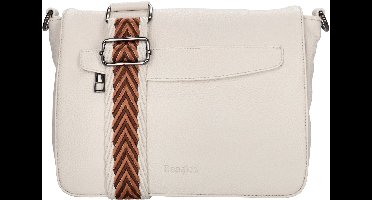 Beagles Las Palmas Schoudertas - Crossbody - Overslag - Ritsvakken - Praktisch - Dames Tas - Gebroken wit
