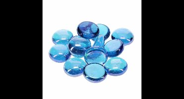 Aqua D'ella Glazen kiezelstenen 17-19MM - 300 Gram Lichtblauw