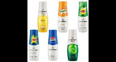 SodaStream - Zestaw 6 Concentraten - Lemoniada - Mirinda - Pepsi - Mojito - Lipton Iced Tea