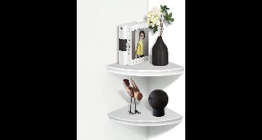 Boraboi ® Wit Wandgemonteerd Zwevend Hoekrek voor Stijlvolle Opslag en Decoratie