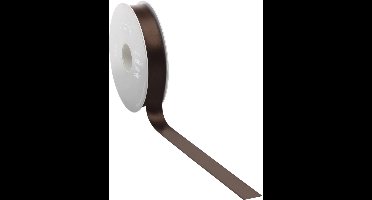 Satijn lint 16 mm bruin op rol van 25 meter