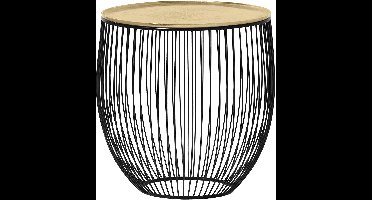 Bijzettafel - Trio Rana - Rond - 42cm - Zwart/Goud - Metaal