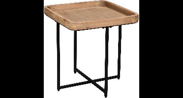 Bijzettafel - Trio Jayjay - Houten blad - Vierkant - Zwart - Metaal