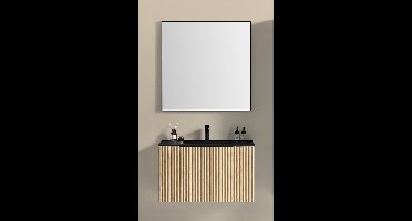 Xellanz Ribbella Badmeubel Compleet - 100cm - Naturel Eik/Mat Zwart