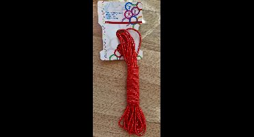 Springelastiek / elastiekenspel (elastisch springtouw) 10 meter ROOD met glitter (buitenspeelgoed springen / elastieken voor kinderen, cadeau idee kinderfeestje / vakantie!)