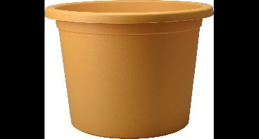 Pro Garden Plantenpot/bloempot Terras Master- enkelwandig kunststof - okergeel - D23 x H21 cm - Voor buiten