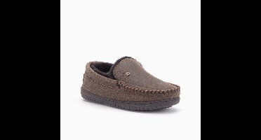 Warmbat Pantoffel Grizzly GRZ4410 Brown Cracked Leather Donkerbruin