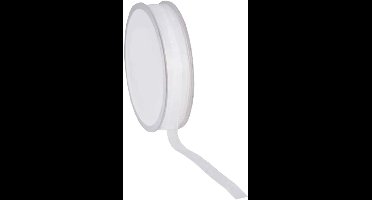 Wit Organza lint 10 mm / 50 mtr.