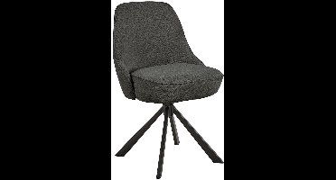 Giga Living Eetkamerstoel Cor - Donkergrijs Stof - Zithoogte 52cm - Set van 2