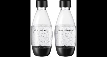 Herbruikbare Vaatwasmachinebestendige Waterflessen Twin Pack voor Bruisend Water - 2x 0,5L - Zwart