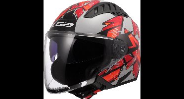 LS2 OF600 Copter II Kanji Licht Grijs 06 Jethelm - Maat S - Helm