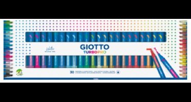 Giotto F427900, 30 kleuren, Verschillende kleuren, Ronde punt & penseelpunt, Meerkleurig, Rond, Jongen/meisje