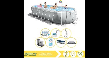 Intex Prism Frame Zwembad - Opzetzwembad - 610x305x122 cm - Inclusief Onderhoudspakket, Filter en Skimmer
