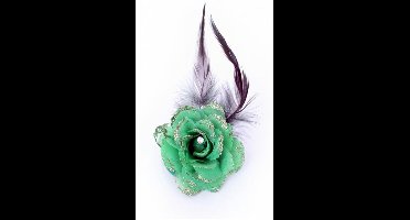 Bloem op speld/clip groen