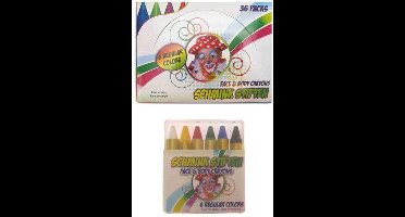 Schminkstiften in doosje 6 reguliere kleuren