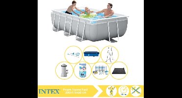 Intex Prism Frame Zwembad - Opzetzwembad - 300x175x80 cm - Inclusief Afdekzeil, Onderhoudspakket, Filter, Onderhoudsset en Solar Mat