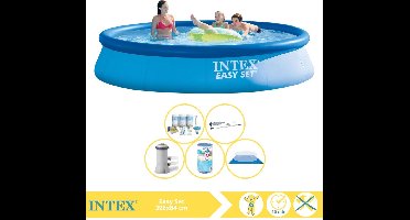 Intex Easy Set Zwembad - Opblaaszwembad - 396x84 cm - Inclusief Onderhoudspakket, Filter, Grondzeil en Stofzuiger
