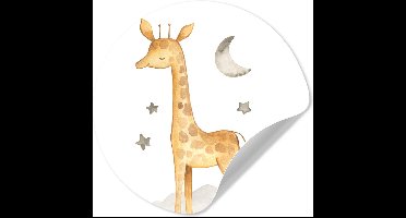 WallCircle® - Behangcirkel 30x30 cm - Muurstickers Giraf - Maan - Sterren - Muurcirkel - Kinderkamer accessoires - Decoratie babykamer - Wandcirkel zelfklevend