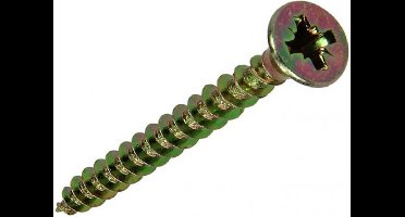 Houtschroeven. Spaanplaatschroef 4,0 X 30 mm.lang. Verzinkt. 60 stuks. Platkop-kruiskop-pd-2. Sam.