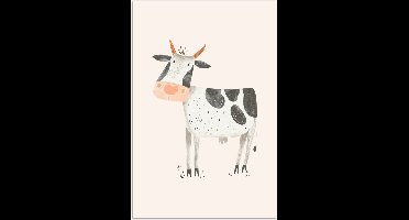 Poster 20x30 cm - Koe - Boerderij dier - Dieren - Pastel kleuren - Posters - Kamer decoratie accessoires - Wanddecoratie kinderkamer - Muurdecoratie babykamer