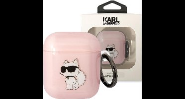 Karl - Lagerfeld - KLA2HNCHTCP hoesje voor AirPods 1/2 - roze Ikonik Choupette