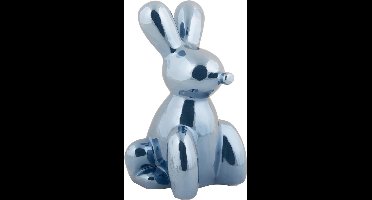 Present Time Ornament Balloon Bunny Groot - Blauw - 12.7x11.5x20cm - Scandinavisch - Keramiek - Moederdag - Moederdag cadeautje - Moederdag cadeau voor mama