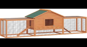 Konijnenhok voor buiten - Weerbestendig - Konijnenren - Kooi - Groot konijnen hok - Naturel