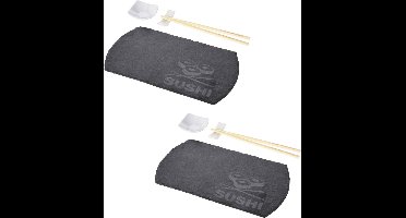 Porseleinen sushi servies/serveerset voor 1 personen 4-delig - Sushi eetset