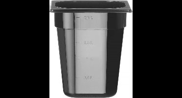 HENDI Gastronorm container – polycarbonaat – 3,4L – zwart – 176x162x200 mm