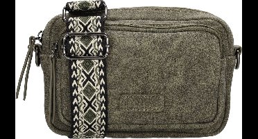 Beagles Malaga Crossbody Schoudertas met Trendy Schouderband - Handig Formaat - Ritsvakken - Dames Tas - Olijfgroen