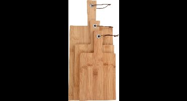 Excellent Houseware Snijplanken - 3x stuks - bamboe hout - serveerplanken - snijplankjes set