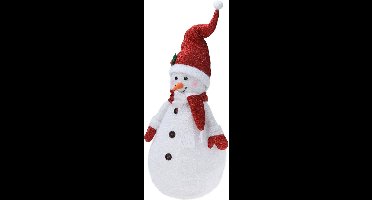 Christmas Decoration Sneeuwpop decoratie figuur/beeld - 120 cm -LED verlichting - kunststof