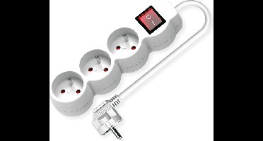 VALUE 3voudige stekkerdoos UTE, met aan/uit schakelaar, wit, 1,5 m