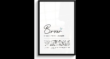 PosterMonkey - Poster - Betekenis - Broer - Cadeau voor hem - Cadeau voor mannen - Wanddecoratie - Kantoor - Keuken - 60x90 cm