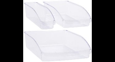 Excellent Houseware Koelkast/keuken organizer bakken set 3x stuks - transparant - kunststof - groente lades