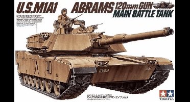 Tamiya Modelbouwpakket Militaire voertuigen - 35158 US MBT M1A1 Abrams w/Mine Plow and 2 Figures Plastic - 1:35 - Modelbouw