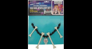 Halloween skelet ketting - Skull - Doodskop - Halsketting - Verkleedaccessoires - Zwart/wit